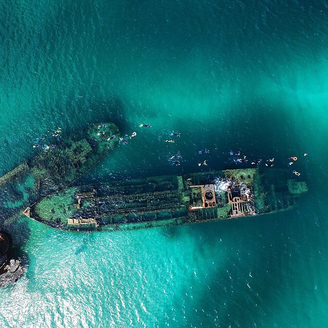 aerial images of shipwrecks