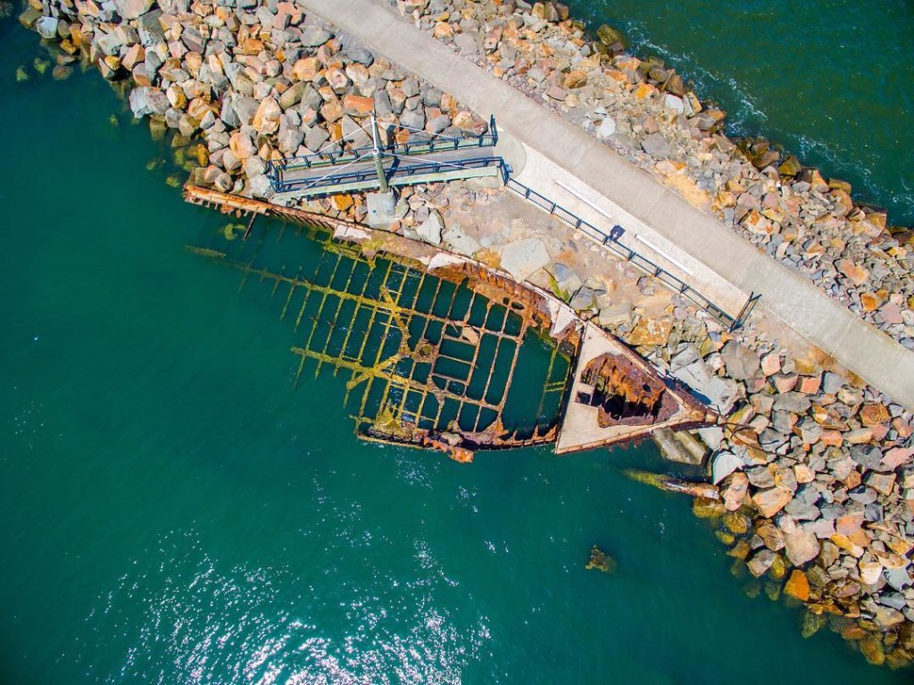 aerial images of shipwrecks