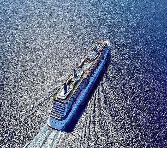 drone shots of cruise ships