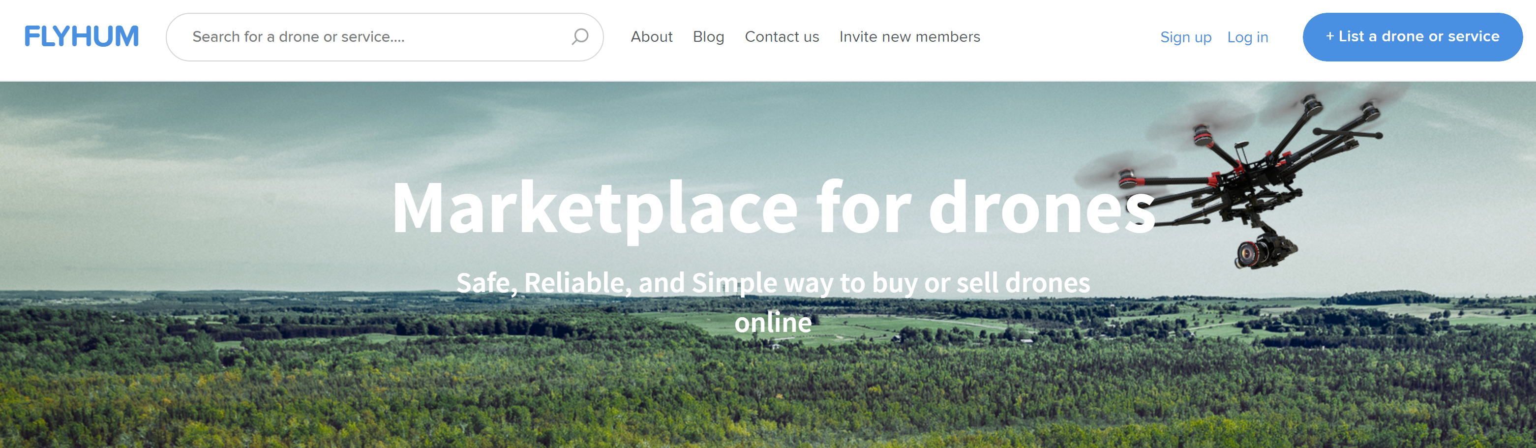 Flyhum is a drone marketplace where pilots can buy and sell used drones. 